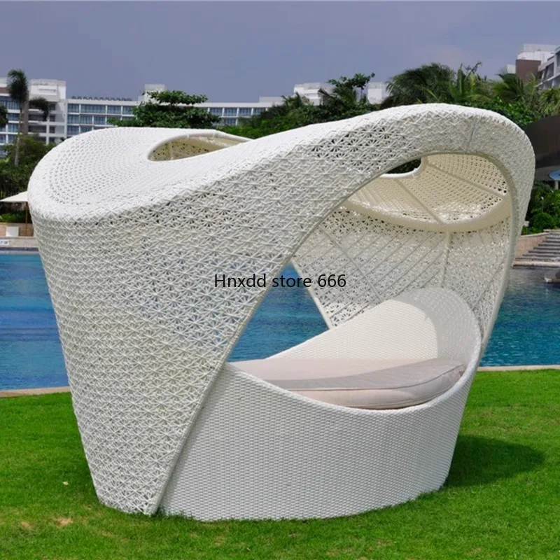 Resort Outdoor Bed Hotel Terrace Rain Protection Sun Protection Sofa Bed Outdoor Furniture