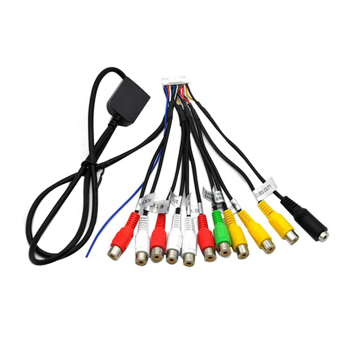 #251S Car Stereo Radio RCA Output Cable Wire Aux-in Adapter Subwoofer (plastic)