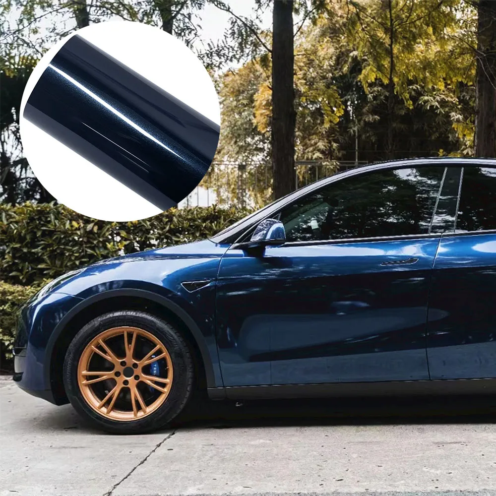 Self-Adhesive Navy Blue Car Wrap Vinyl Film PVC Body Cover Foil for Auto Motorcycle Color Changing Exterior Decoration Kit