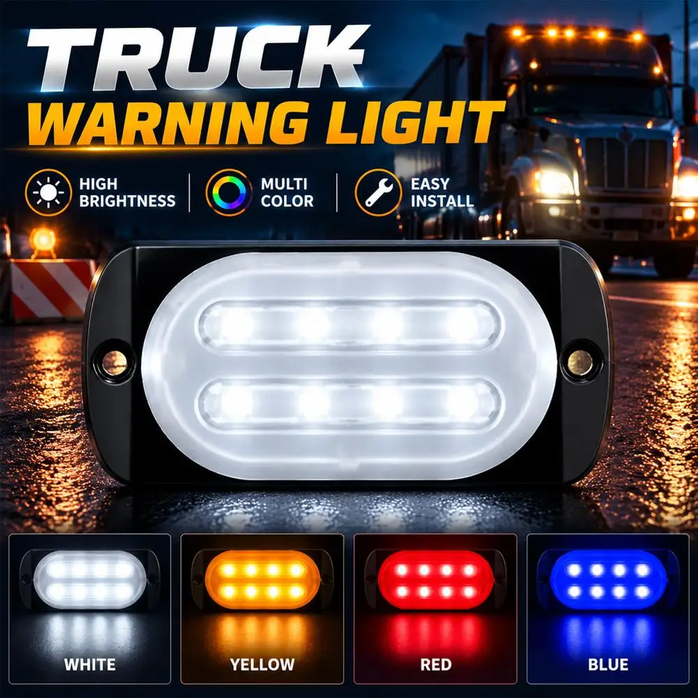 LED Side Marker Light White 12V 24V 8 LEDs 24 Watt Aluminum Alloy Waterproof for Pickup