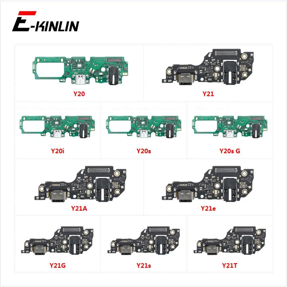 

USB Charging Port Dock Plug Connector Charger Board With Mic Flex Cable For Vivo Y20 Y20i Y20s G Y21 Y21A Y21e Y21G Y21s Y21T