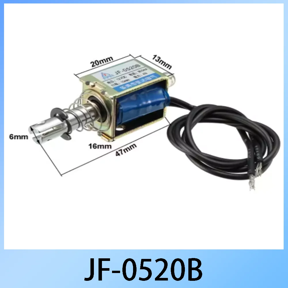 JF-0520B Solenoid Electromagnet Push Pull Type 8mm 4N 6V/12V/24V DC 800mA for Industrial Use