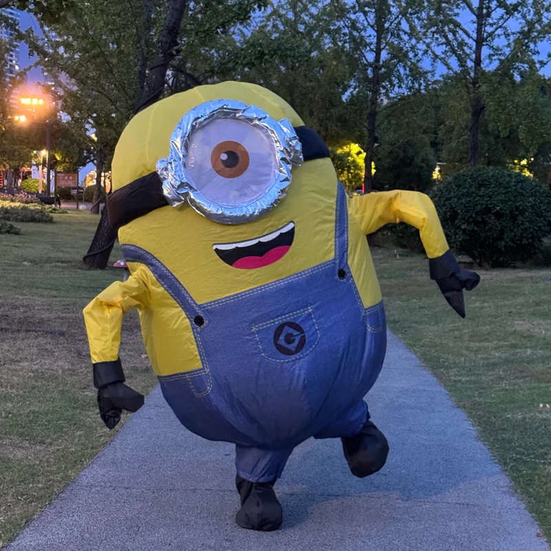 Traje inflable de Minions, traje inflable de Minions de un solo ojo para ladrón de Anime, disfraz de actuación anual para fiesta de Halloween