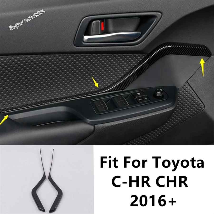 

Car Inner Door Armrest Handle Strip Decoration Protective Cover Trim For Toyota C-HR CHR 2016 - 2022 Carbon Fiber Accessories