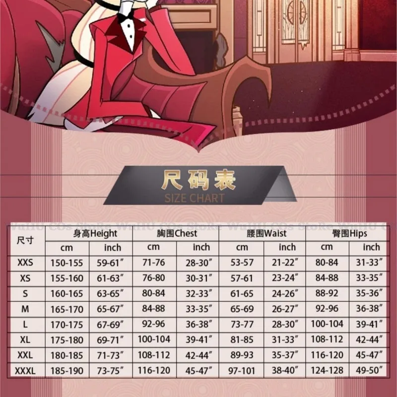 Anime Hazbin Cos Charlie Morningstar Cosplay dibujos animados Hotel fantasía disfraz mujeres adultas uniforme pelucas Halloween carnaval Suita; 6'