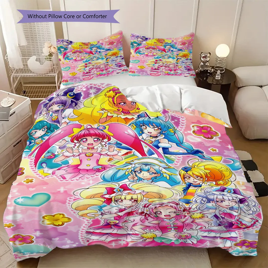 Pretty Cure Anime Soft and Comfortable Duvet Cover, Children's Bedding Set Gift, Extra Large Size, Various Sizes Available LXR85