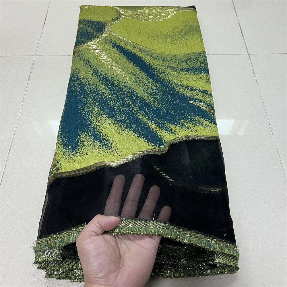 

African Nigerian High-Quality Tulle Lace Fabric Organza Embroidery Guipure for Party Gown Jacquard Wedding Dress 5Yard YXZ188