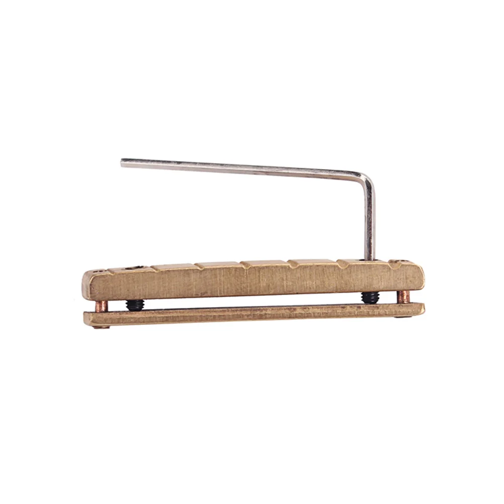 

Brass Nut Bridge Adjustable Acoustic Guitar Replacement Part Sturdy Standard Size Portable For Professional Use Guitar