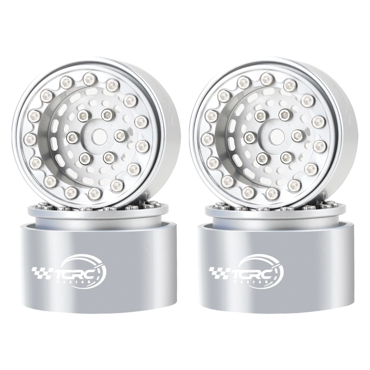 TCRC 4PCS Aluminum Deep Dish 1.0 Inch Beadlock Wheels Hubs for 1/24 Axial SCX24 AX24 FCX24 1/18 TRX4M HPI Venture18 RC Car