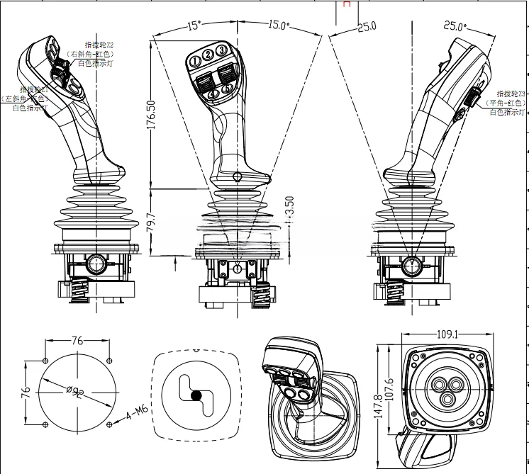 factory supply Industrial joystick with grip supplier DC5V industrial joystick controller