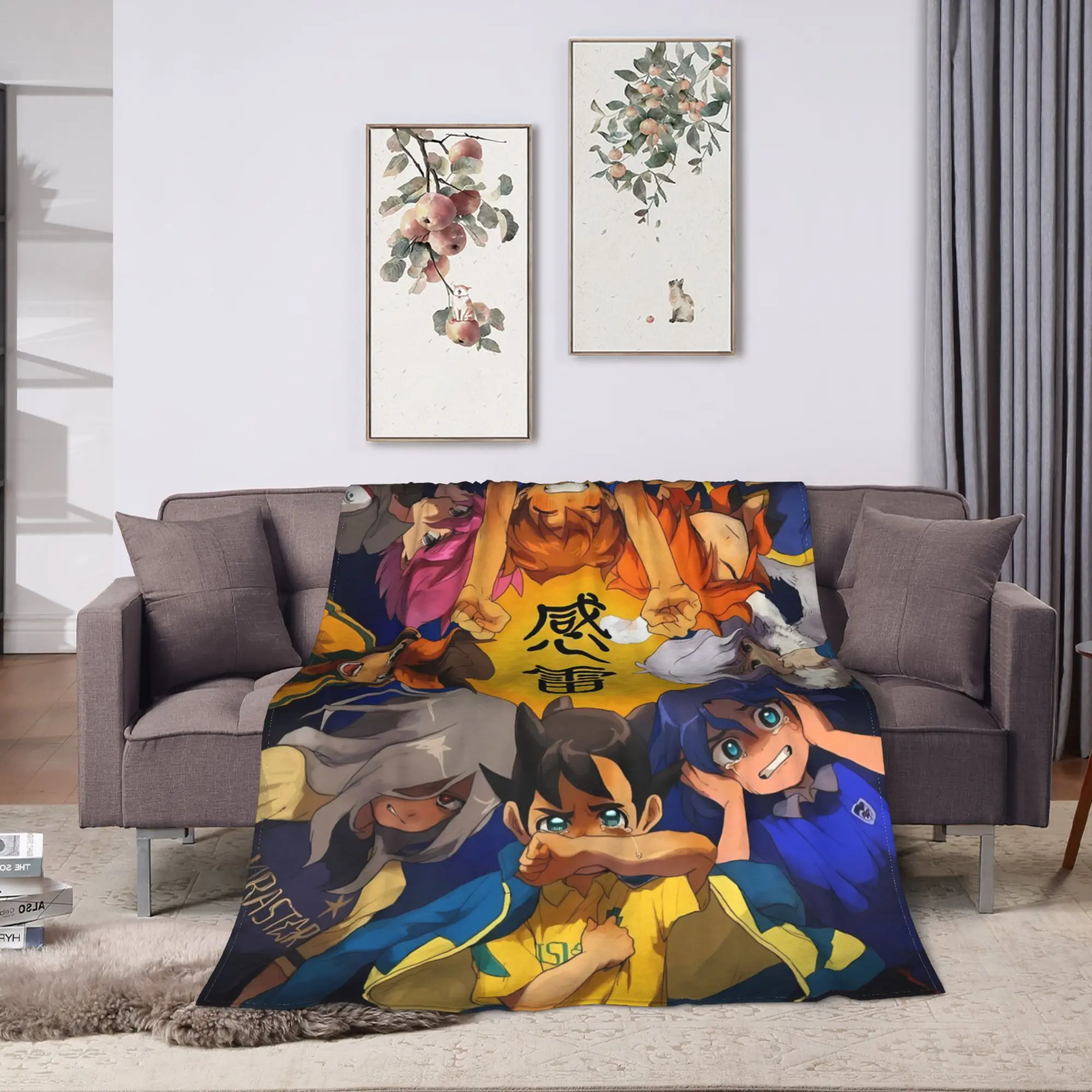 Super Warm BlanketKids Decorative Anime Axel Blaze Inazuma Eleven Throw Blanket Flannel Bedspread Couch Bed Print Sofa Bed Cover