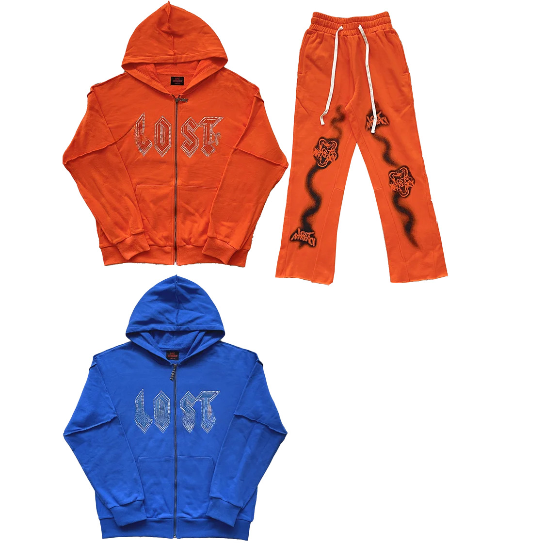 

Комплект из толстовок и брюк в стиле ретро с вышитым черепом и стразами, повседневный свитшот на молнии и длинные брюки, ансамбль