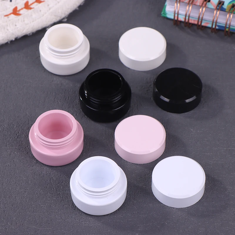 1/4PCS 3g พลาสติกเล็บเครื่องสําอางค์คอนเทนเนอร์ Jar ขนาดเล็กตัวอย่างครีมหม้อเล็บเจลผงแต่งหน้าโลชั่นเครื่องมือ