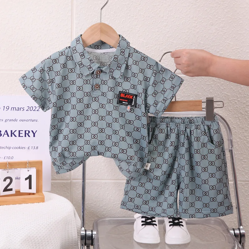 Baby Boys Clothes Sets Summer Newborn Cotton Polo T-shirt+Shorts 2pcs Tracksuits For Bebe Boy Toddler Casual Jogging Suits 1 2Y