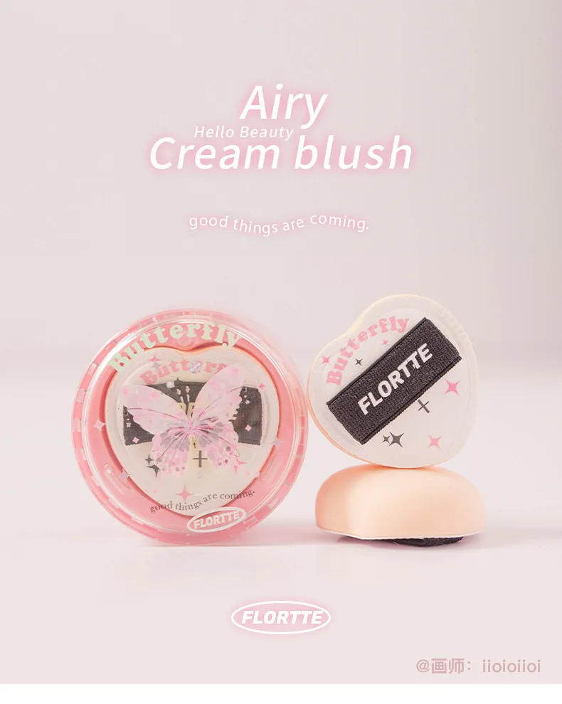 FLORTTE/Floria Haumelia Air Blush crème paillettes poudre éclaircissante mat Blush