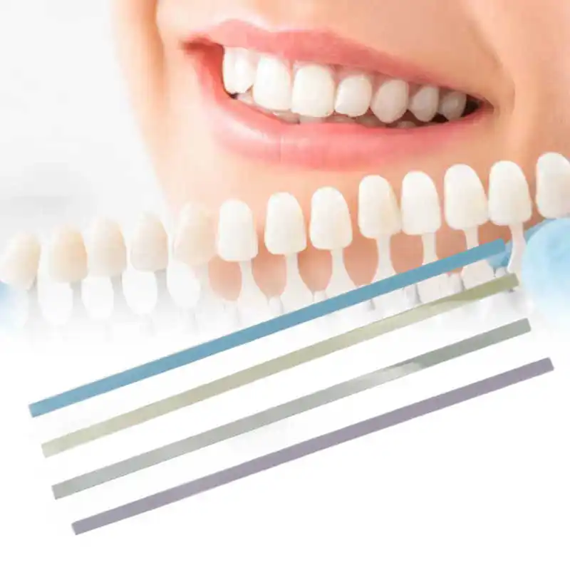 60Pcs Dental 4*150mm Polishing Strips for Tooth Polishing 4 Colors Wear Resistant Plastic Dental Sandpaper Portable Dental Files