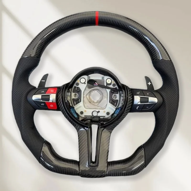 

For BMW 3 5 Series Carbon Fiber Leather Steering Wheel M Sports for F30 F32 F10 F20 F07 F01 F11 F18 F06 F13 F01 E46 M6 Models