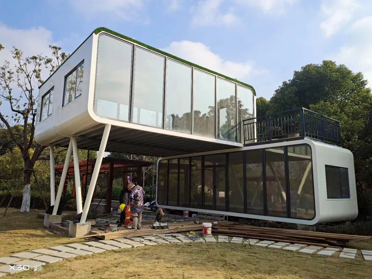 Mobile Home สำเร็จรูป Space Capsule Carbin,Prefab คอนเทนเนอร์ IOT House สำหรับศูนย์ป้องกันและบรรเทา