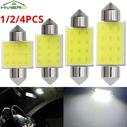 1/2/4X White Cob 12Led Festoon Dome Lights Reading Lamp 31 36 39 41mm C5W C10W Auto Led Door Backup Bulb Tail Bulbs DC 12V Trunk