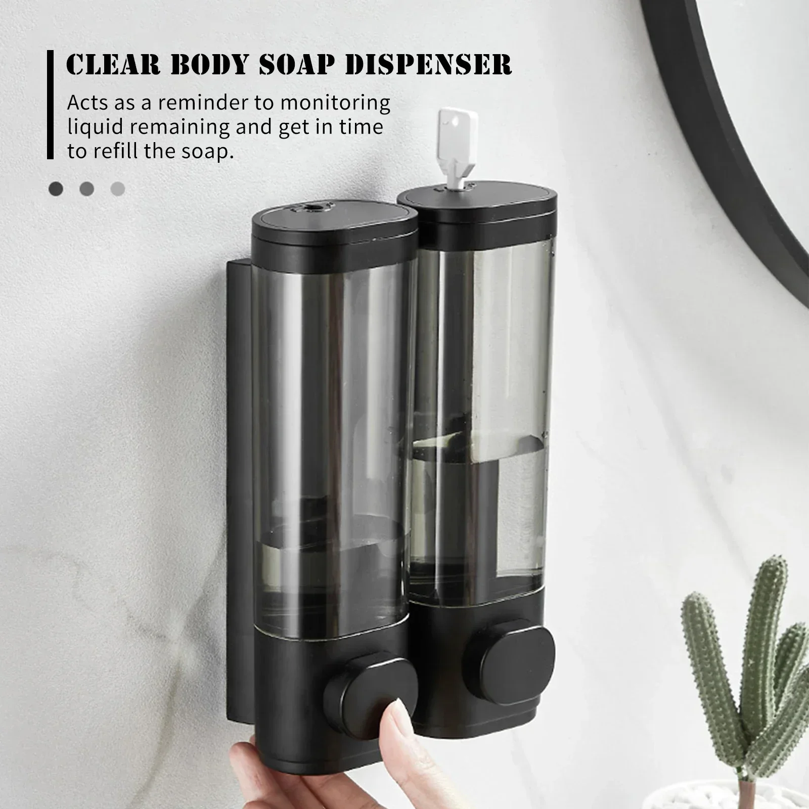 

Bathroom Shower Gel Shampoo Sub Bottle Wall Mounted Hand Press Soap Dispenser 300mL Household Liquid Soap Dispenser