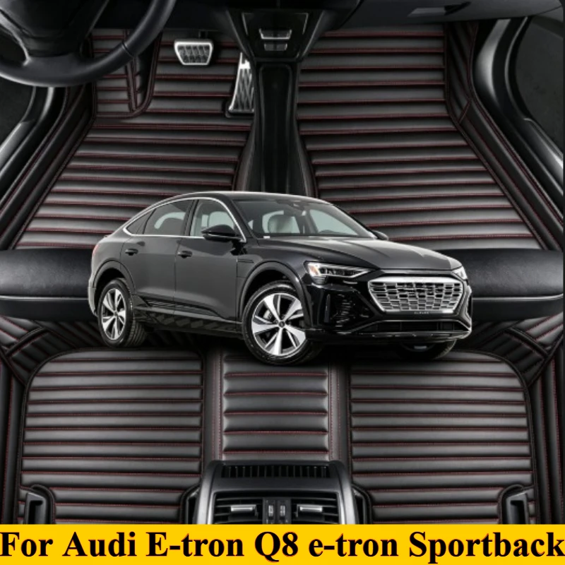 Custom Car Floor Mats For Audi E-tron Q8 e‑tron Sportback 2018-2022-2025 LHD RHD Leather Interior Accessorie Truck Carpet Foot
