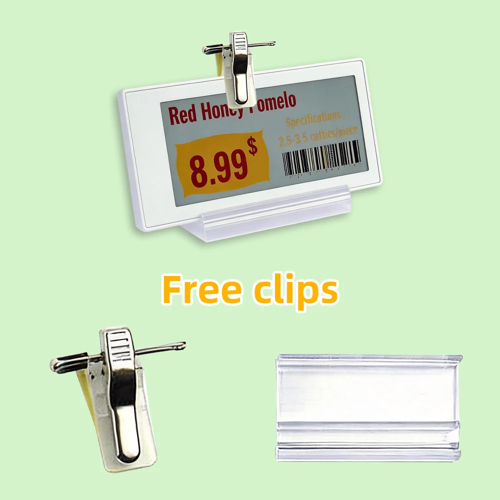 

2.9" 4.2" White Black Sliver 3.4mm Ultra Thin NFC Label 4-Color B/W/R/Y Display With Free Clips