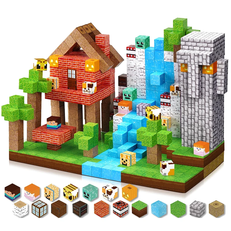 150 PCS Magnetyczne klocki, zabawki edukacyjne STEM dla dzieci, kreatywne zabawki konstrukcyjne dla chłopców i dziewcząt, prezent na Halloween