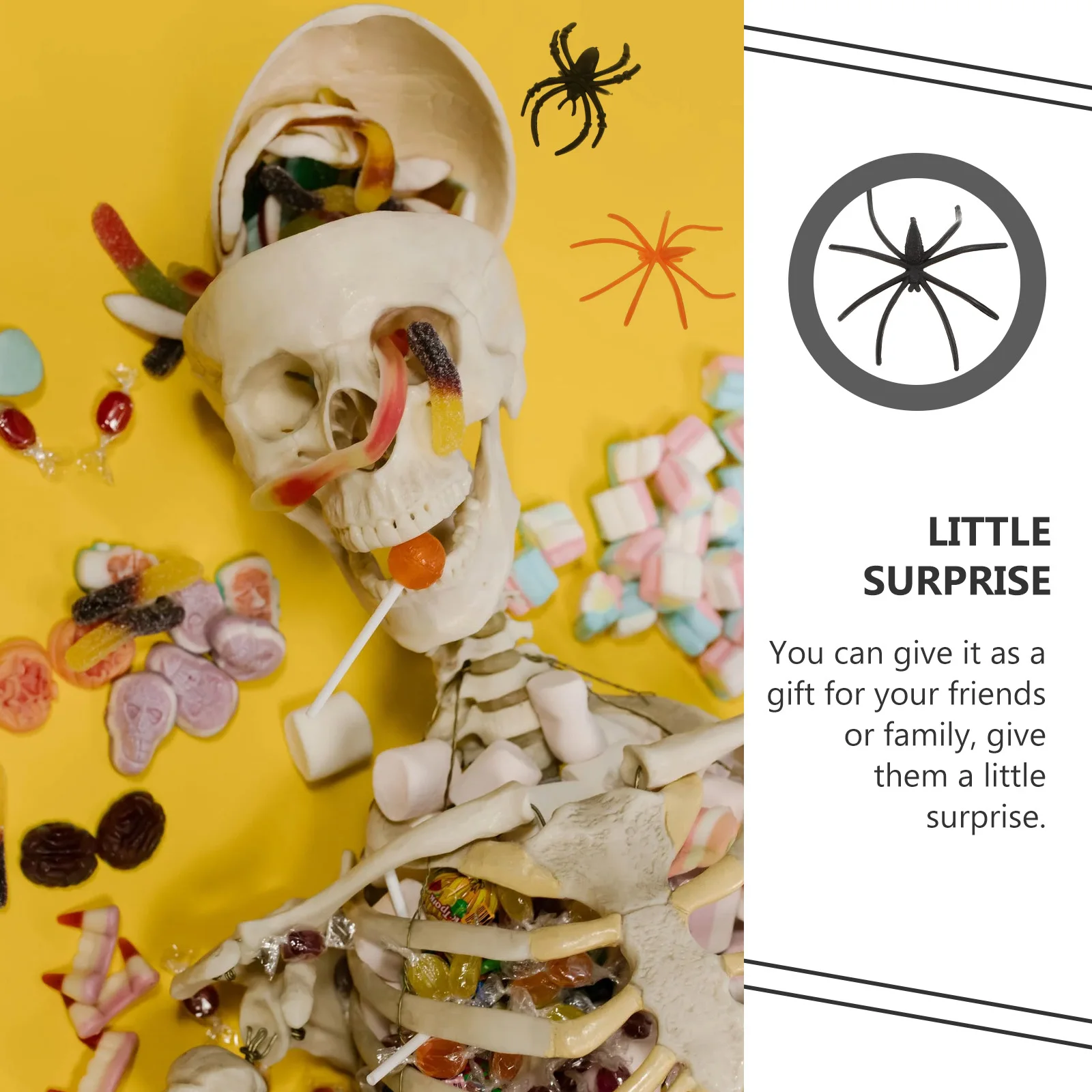 100 pezzi di ornamenti per anelli di ragno che si illuminano al buio di Halloween, forniture per feste, ornamenti di ragno in plastica, anelli decorativi per cosplay