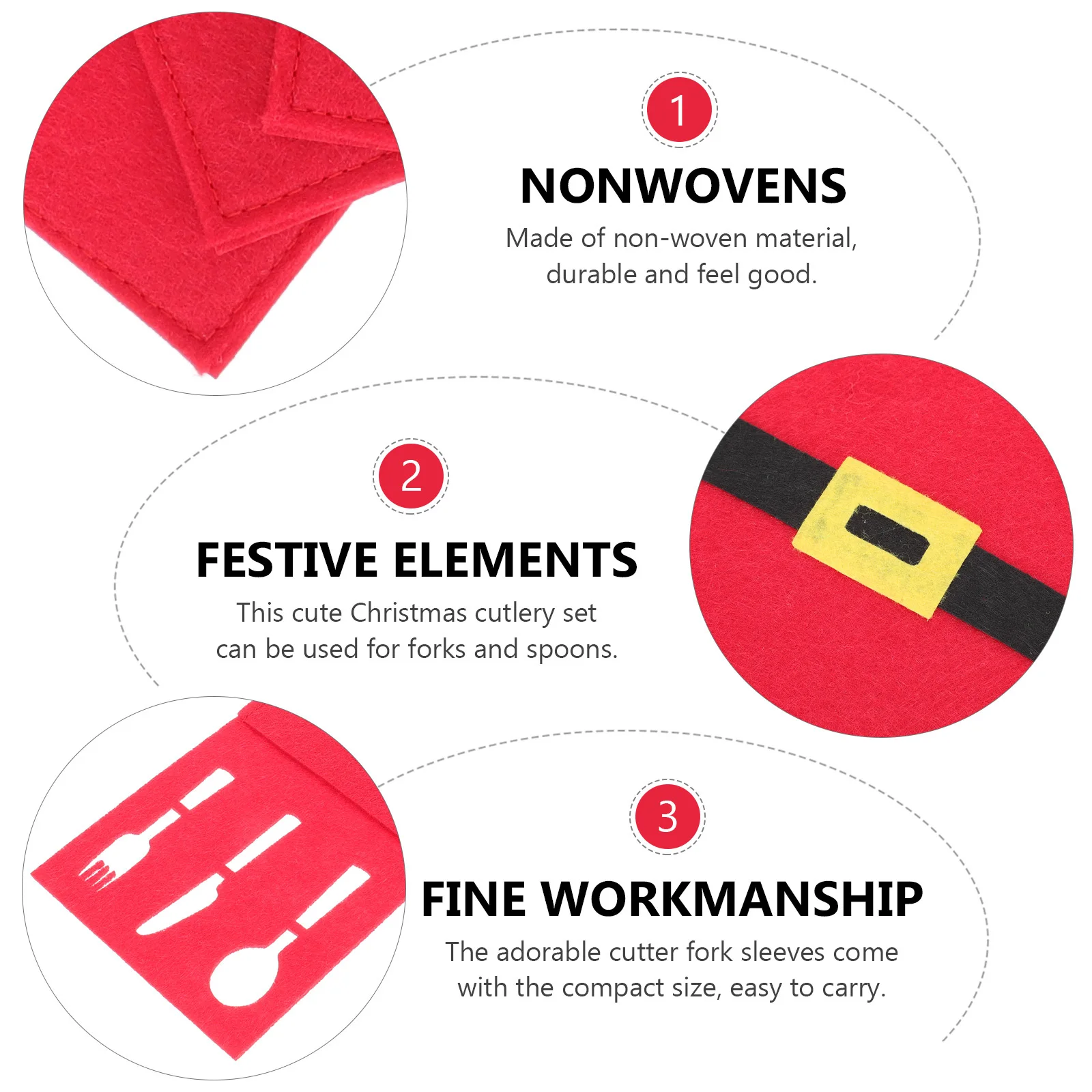 

8 Pcs Festive Atmosphere Tableware Covers Exquisite Bag Lovely Cutlery Bags Christmas