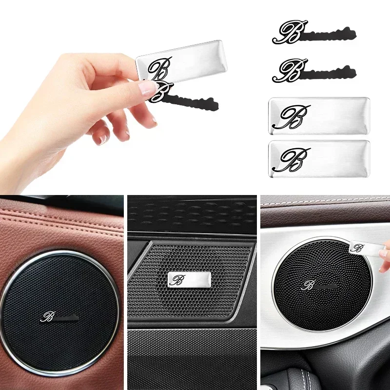 10pcs Auto Aluminum 3D Metal Pin Burmester Hi-Fi Speaker Audio Stereo Labeling Decorate Sticker Badge Emblem Decals Car Styling