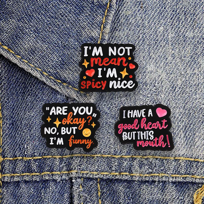 3-7pcs/set Cartoon Animal Enamel Badges Duck Cat Ghost Axolotl Frog Dog Whale Cute Slogan Pins Humor Brooches Lapel Pin Set Gift