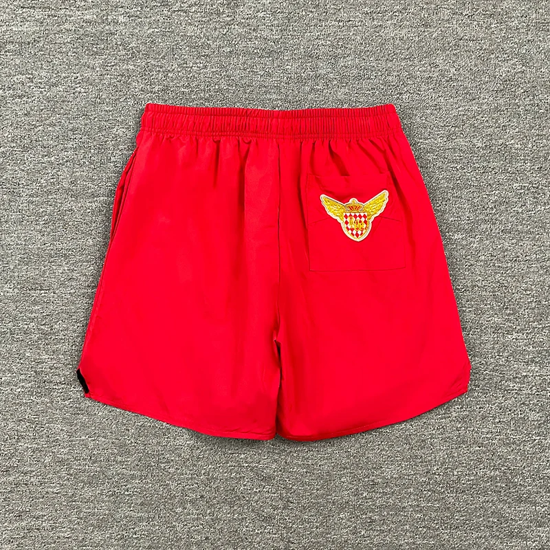 2026 New RHUDE Unisex Elastic Waist Street Shorts Bold Outline Letter Patch Detail Loose Drawstring Casual Bottoms