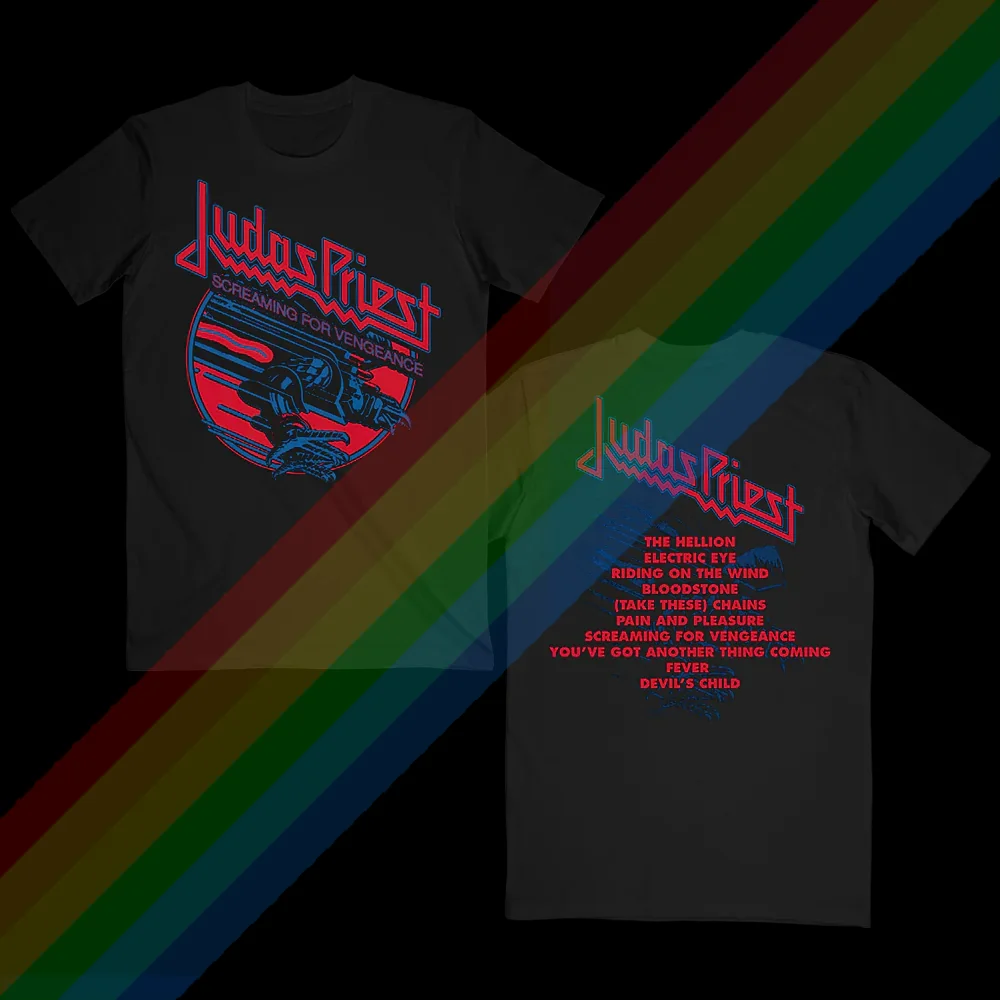 

2025 New Men Summer T Shirt Judas Priest The Invincible Shield Winged Man Tour Tour T-shirt Short Sleeves 100% Cotton S-3XL