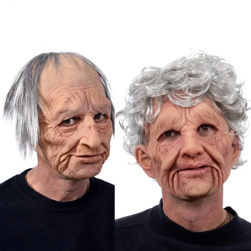 2024 New April Fool's Day Wrinkles Head Full Mask Mask Party Supplies Horror Cosplay Props New Old Man Mask Halloween Party