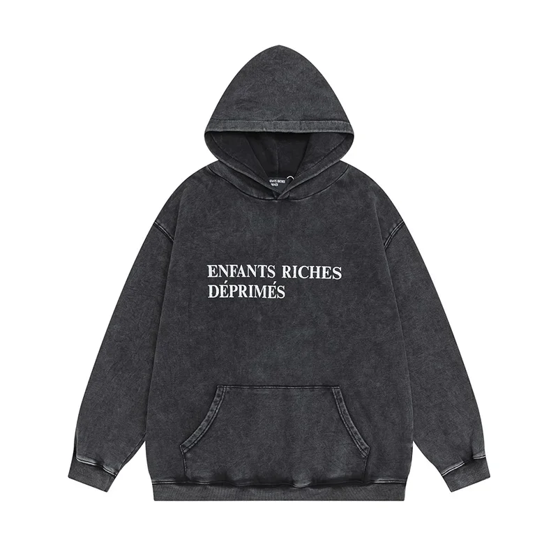 

Vintage Black ERD Pullovers Simple Classic Letters Logo Print Enfants Riches Deprimes Hoodie Men Women High Quality Oversized