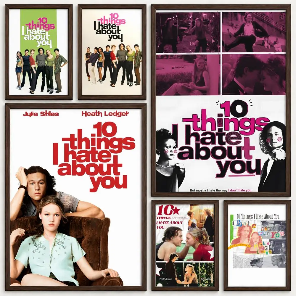 Movie 10 Things I Hate About You Poster Self‑Adhesive Waterproof PP Poster Coffee House Bar Wall Art Sticker Room Home Decor