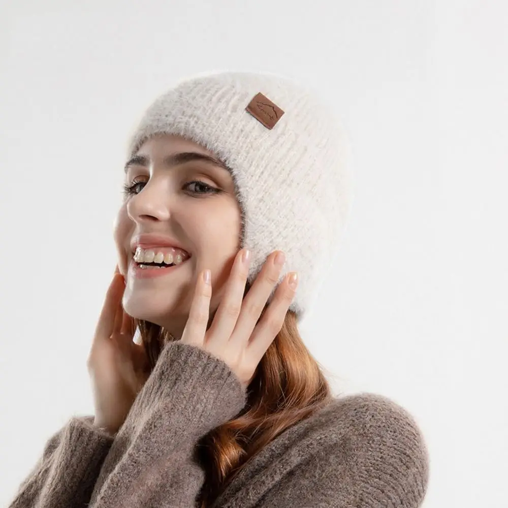 

Soft Headgear Earflap Woolen Hat Thickened Cold Proof Ear Protection Beanie Cap Plush Thermal Knitted Earflap Hat Streetwear
