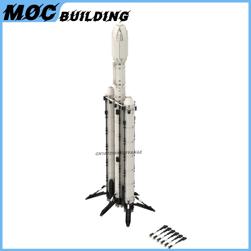 우주 시리즈 팔콘 헤비 헤비 리프트 발사 차량 모델 MOC 빌딩 블록 크리 에이 티브 로켓 장난감 DIY 조립 벽돌 크리스마스 선물