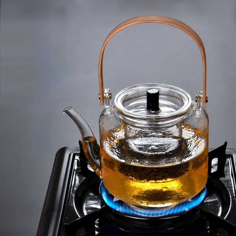 Kettle Electric Pottery Stove Heating Filter Glass Steaming Teapot Tea Cooker Flower Tea Pot Flat Bamboo Lifting Beam Pot