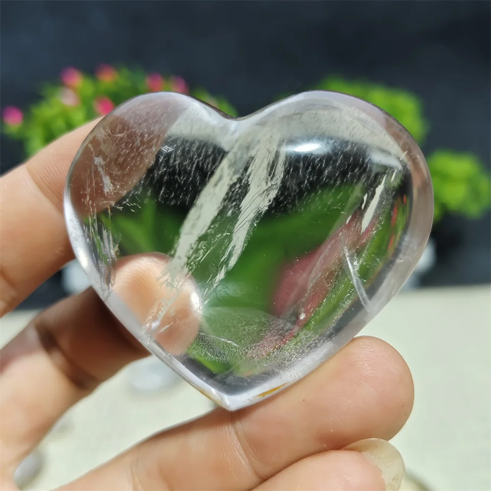 Natural White Crystal Heart Stone Spiritual Meditation Mineral Gems Healing Home Decor Gifts