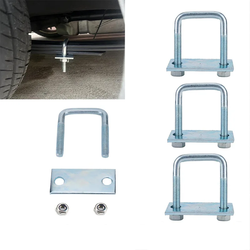 Universal Heavy Duty Metal Leaf Spring Clamp U-Bolt Kit Bending Fix Repair Fastener for Truck Trailer and Sailboat