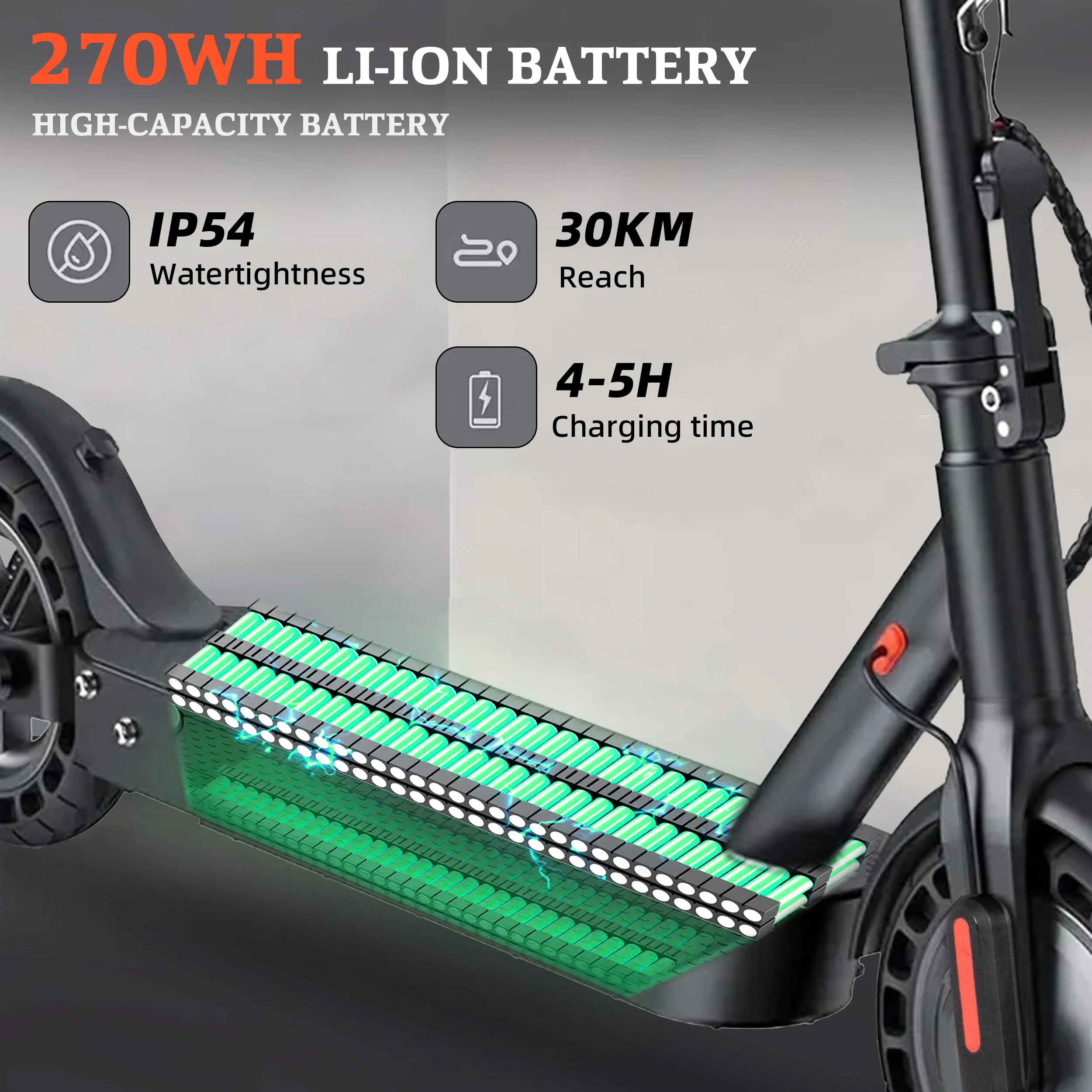 سكوتر كهربائي Vankel 8.5 بوصة بقدرة 350 وات 36 فولت 7.5 أمبير في الساعة نطاق 30 كم، فرامل مزدوجة، سكوتر قابل للطي، شاشة LED، سكوتر 20 كم/ساعة مع ABE