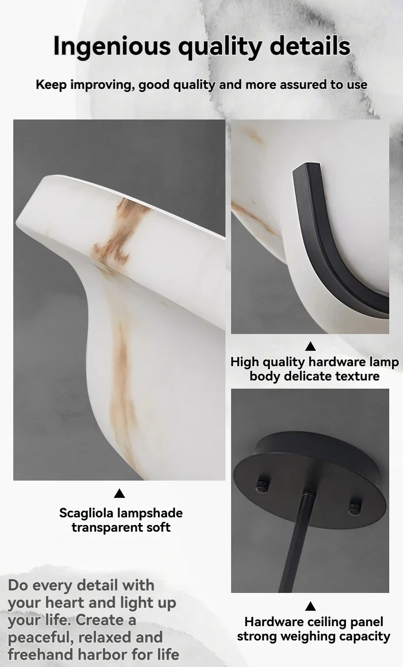 

Круглая подвесная люстра из искусственного мрамора для гостиной и спальни, в форме тарелки, современный дизайн, светодиодный декоративный светильник