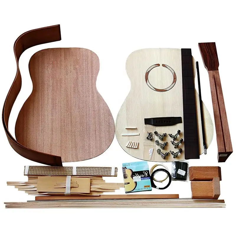 HHUATOOL Acoustic Guitar Solid Wood Material Combination Spruce Top Tonewood Back Sides Handmade Guitar Building Supplies