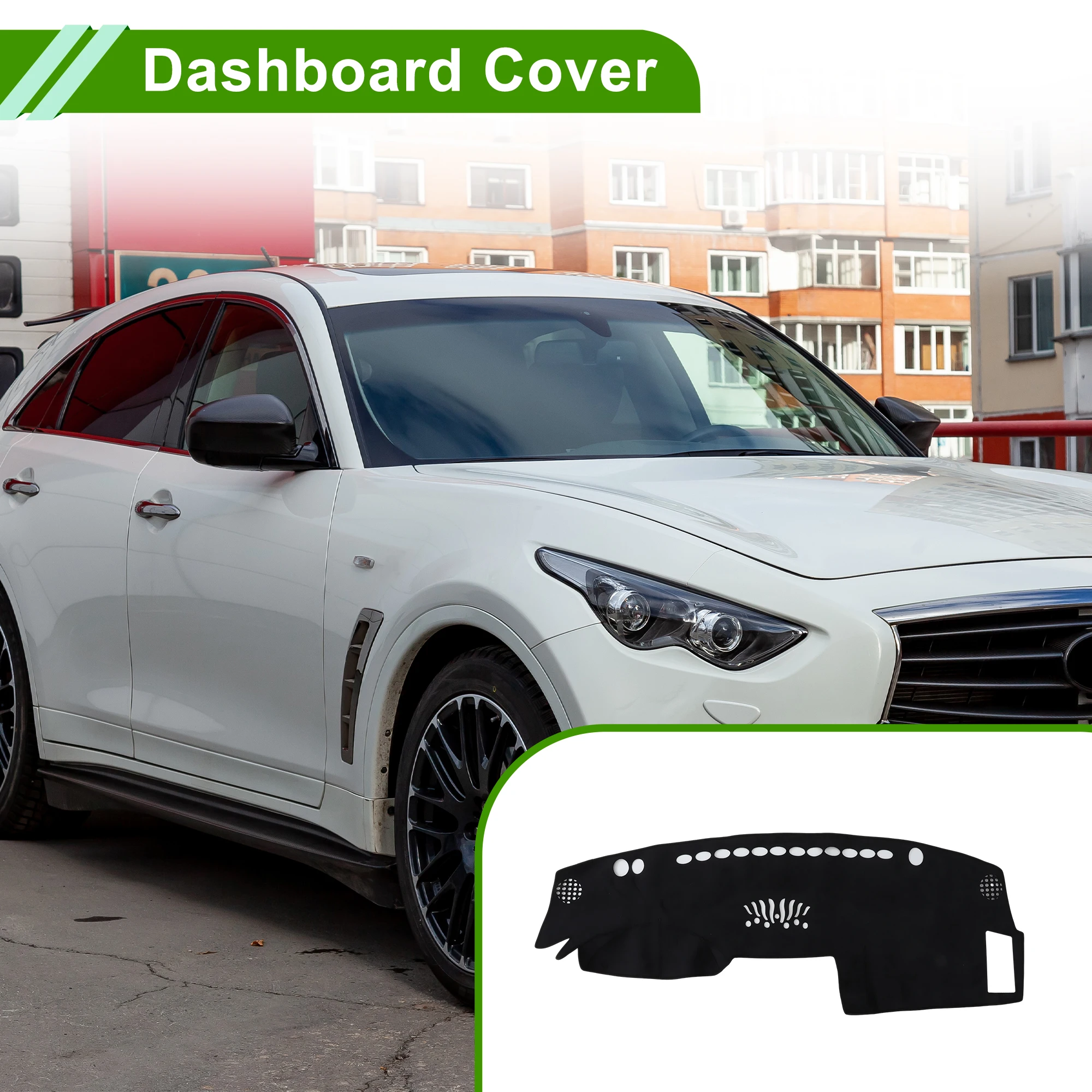 

Чехол на приборную панель UXCELL для Infiniti FX35 2003-2008, фланелевый, черный, 1 шт.