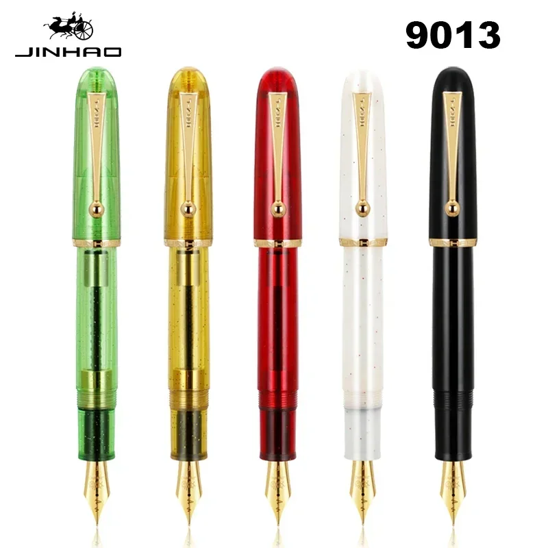 New Jinhao 9013 Fountain Pen Acrylic Color Heartbeat Nib Luxury Elegant Calligraphy Office School Writing Supplies Stationery Ne