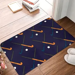 Field Hockey Sticks Front Door Mat Anti-Slip Outdoor Quick Dry Sport Player Doormat Floor Bath Entrance Rug Carpet
