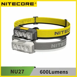 Nitecore NU27 600Lumens Ultra Lightweight Multiple Color Temperatures Rechargeable Outdoor Headlamp Bulit-in Battery