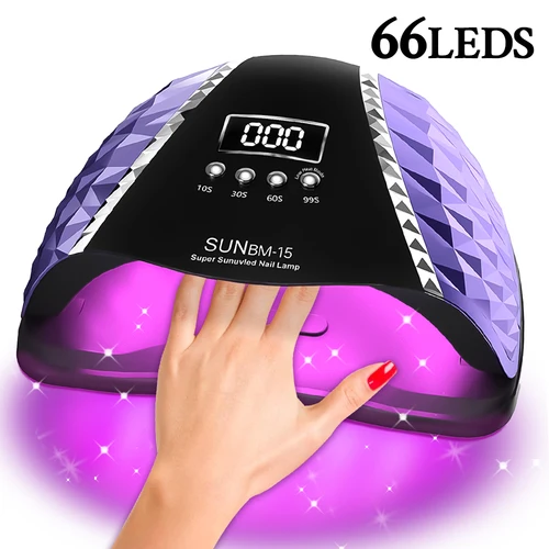 DianaBeauty-Lámpara LED UV para uñas, secador de uñas de 66LED con Sensor de movimiento automático, cabina de luz UV profesional para lámpara de manicura de esmalte de uñas