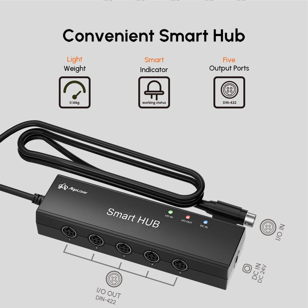 Algolaser Smart HUB Laser Engraving Machine Upgraded Accessory 5 Output Ports for Air Pump/Protective Enclosure Suitable for Alg